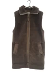 エルメスLong vest H4H1244D5 ロングムートンベスト 34 グレージュ 24の参考買取価格