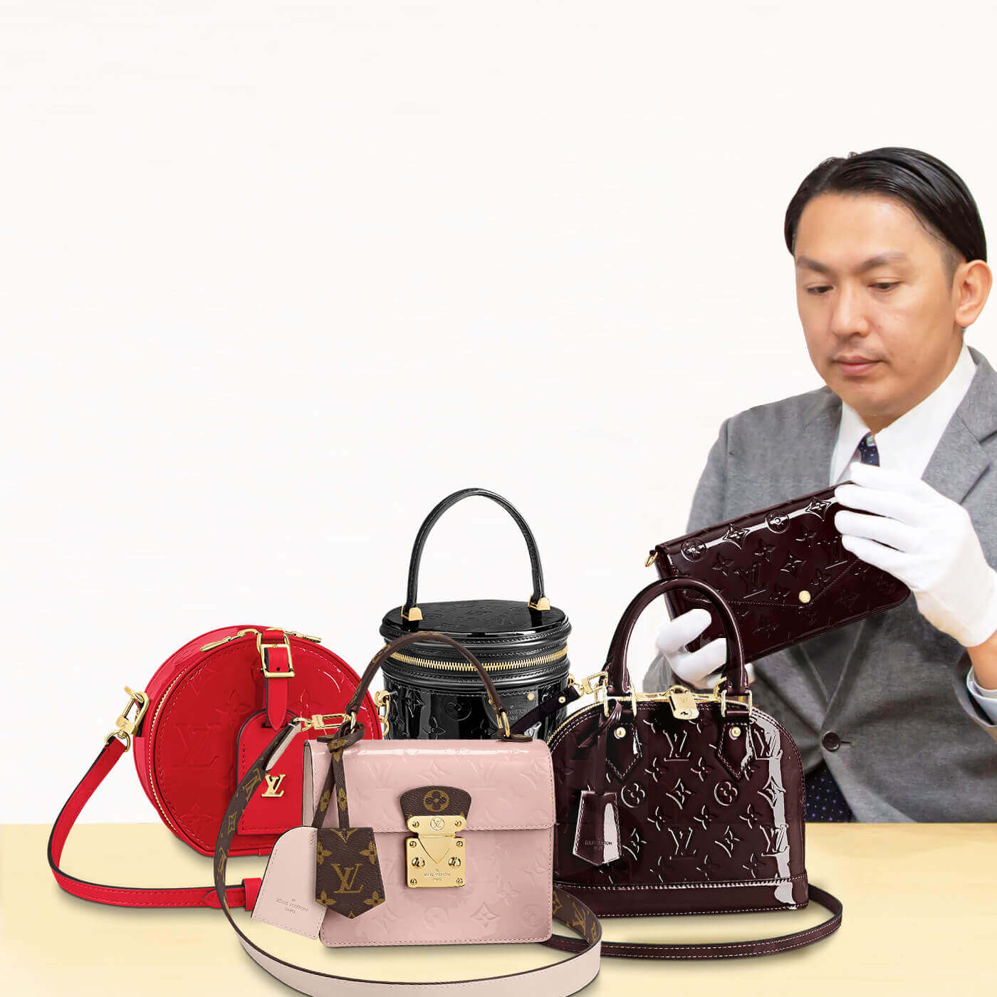 35.ルイヴィトン LOUIS VUITTON ヴェルニ　リードMM　ベージュ