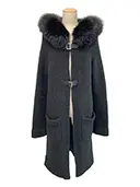 コート Knit Coat Teddy Fan テディファン フォックスファー 38833 2018年 ブラック