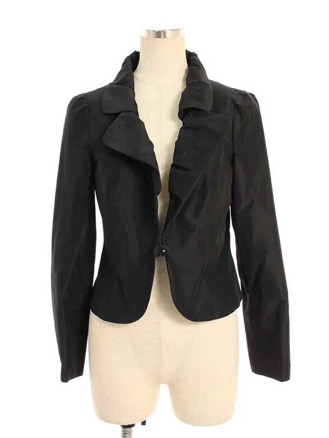 M’S GRACY 【新品未使用】 ブラック ジャケット エムズグレイシー ジャケット Elegant Taffeta Jacket 814503