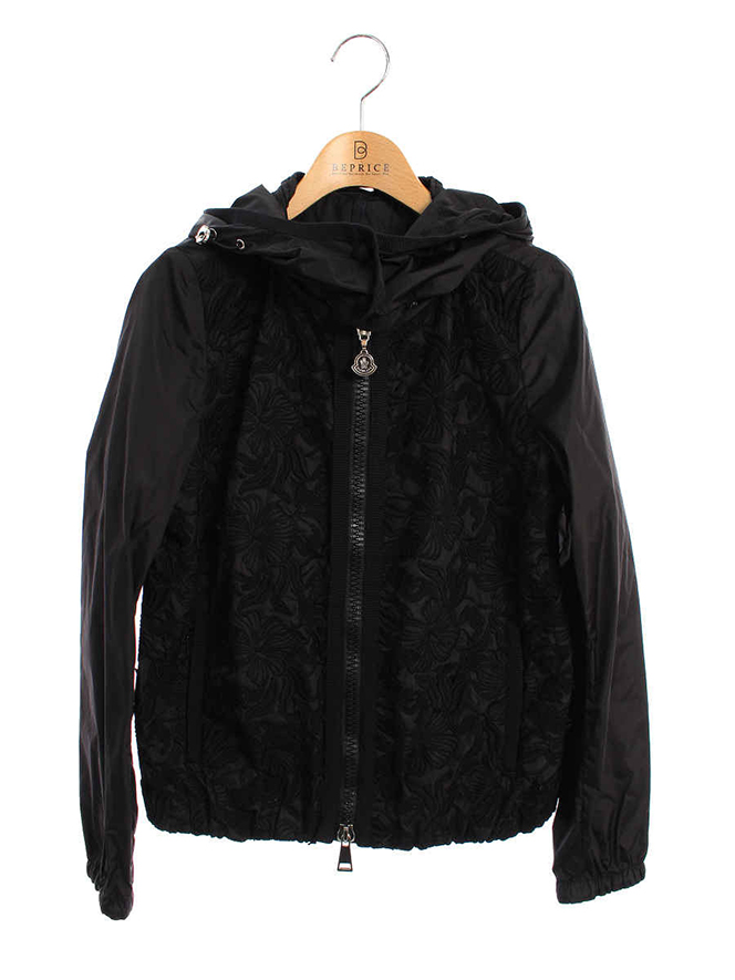 ジャケット OBLADE フラワーモチーフ 刺繍 ブラック
