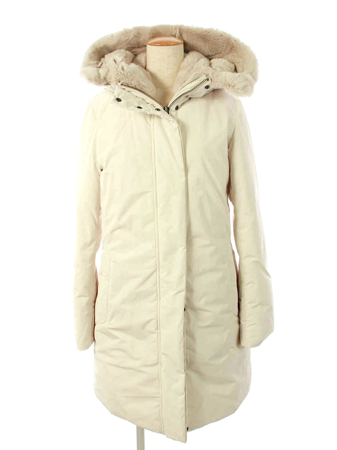 ダウンコート フード付き MAPLE COAT WWOU0412 WHITE STONE ホワイト