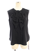 シャツ ブラウス 40424 Blouse Ruffle Chiffon 2020年 ブラックブラック