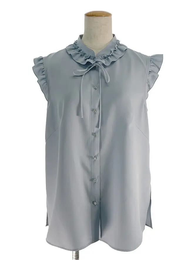 お盆価格 ビィトン大人気フリルブラウス （手洗い可能》Deveaux  