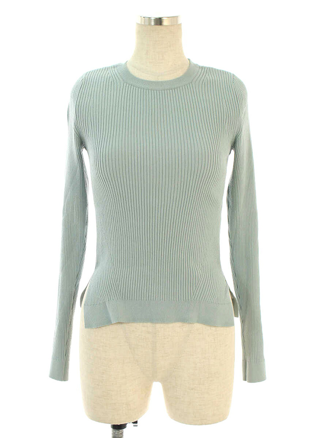 ニット セーター 38091 Knit Top Basic Rib 2018年 スモーキーグリーン