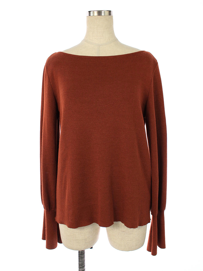 ニット セーター 40522 Knit Top Ruche 2020年 ロダークオレンジ