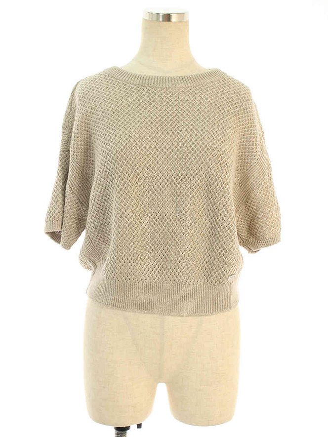 ニット セーター 39676 Knit Top Linen Cross 2019年 ベージュ