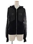 カーディガン 06247 Elegant Mesh Parka 2020年 ブラック