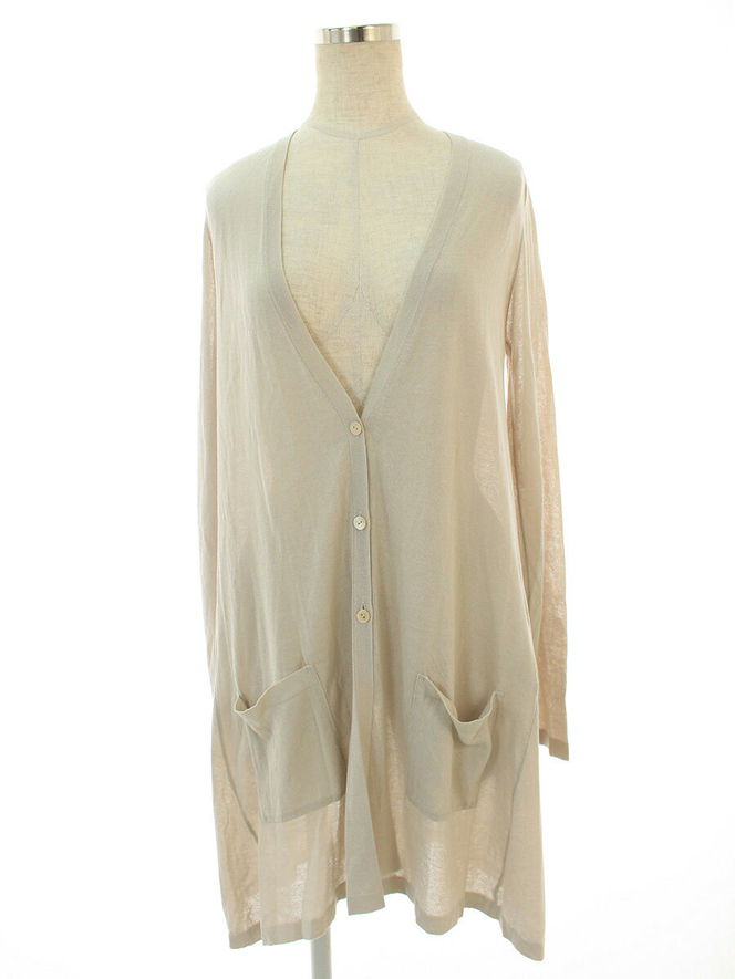 カーディガン 38701 LONG CARDIGAN LILY PETAL ベージュ