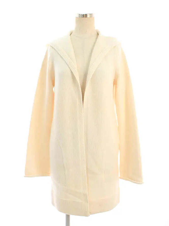 カーディガン 39681 Knit Cardigan Hoodie Cashmere 2018年 ホワイト