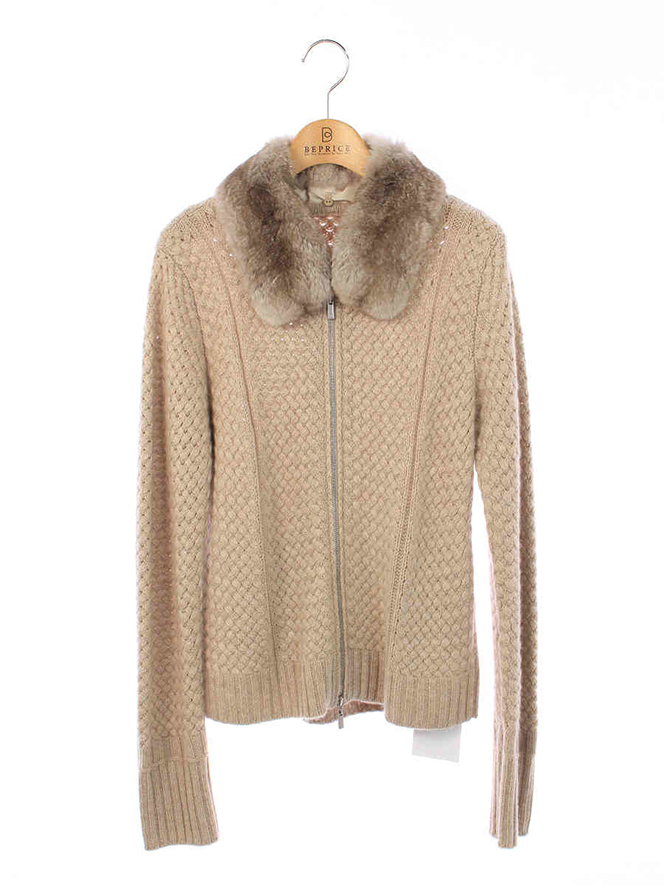 カーディガン 34527  Knit Jacket Cashmere Zip 2015年 ベージュ