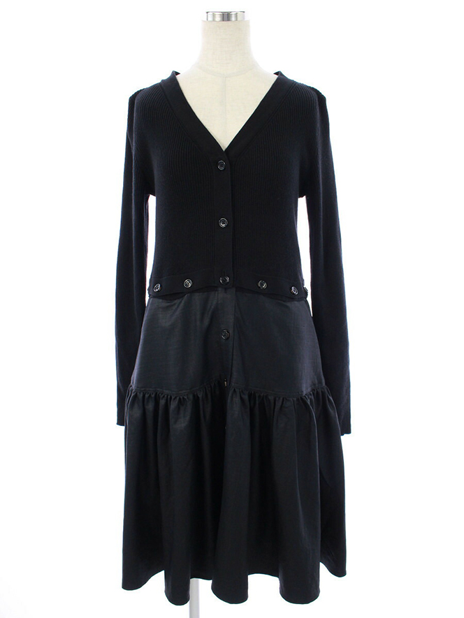 ワンピース 41602 切替 Convertible Knit Dress 2020年 ブラック