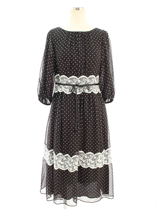 ワンピース Dot x Lace Dress 811361 2018年ホワイト