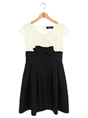 ワンピース White x Navy  Elegant Dress 911301 2019年ネイビー