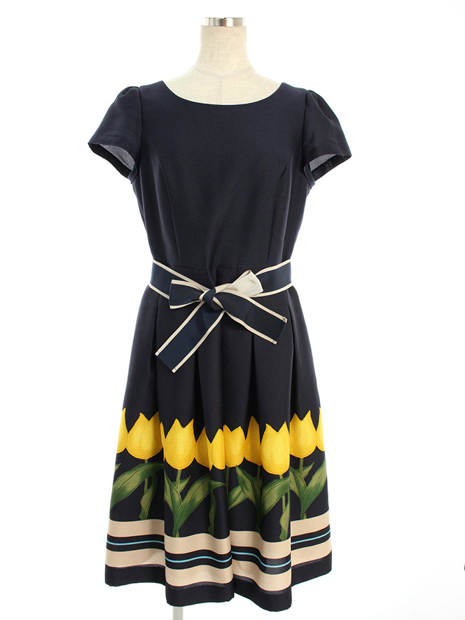 ワンピース Tulip Motif Dress 811331 2018年ネイビー