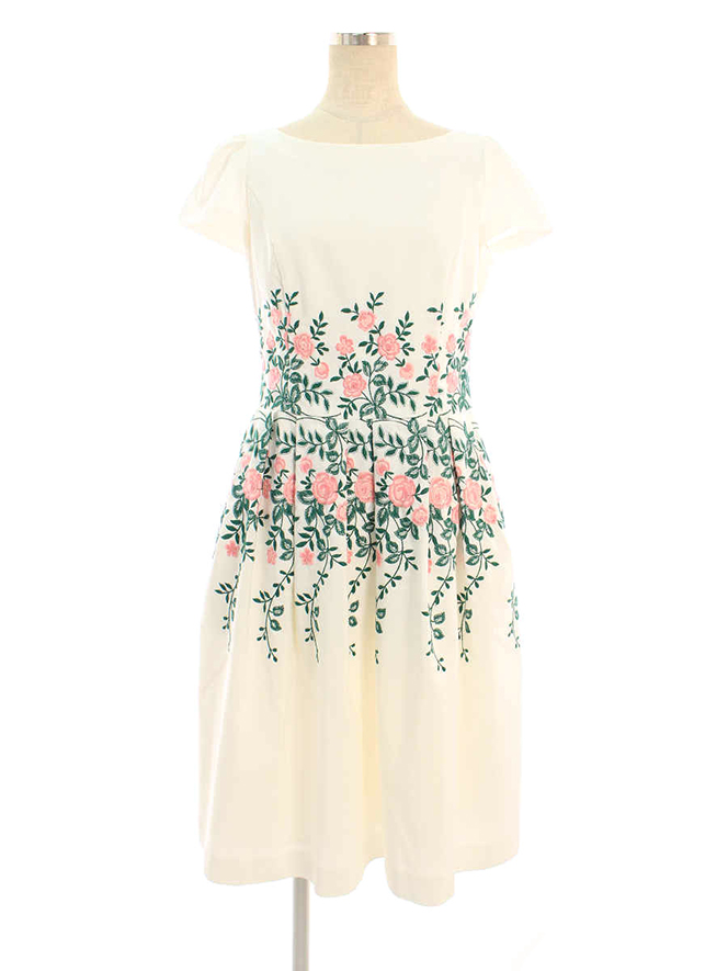 ワンピース Flower pattern Embroidery Dress 911307 2019年ホワイト