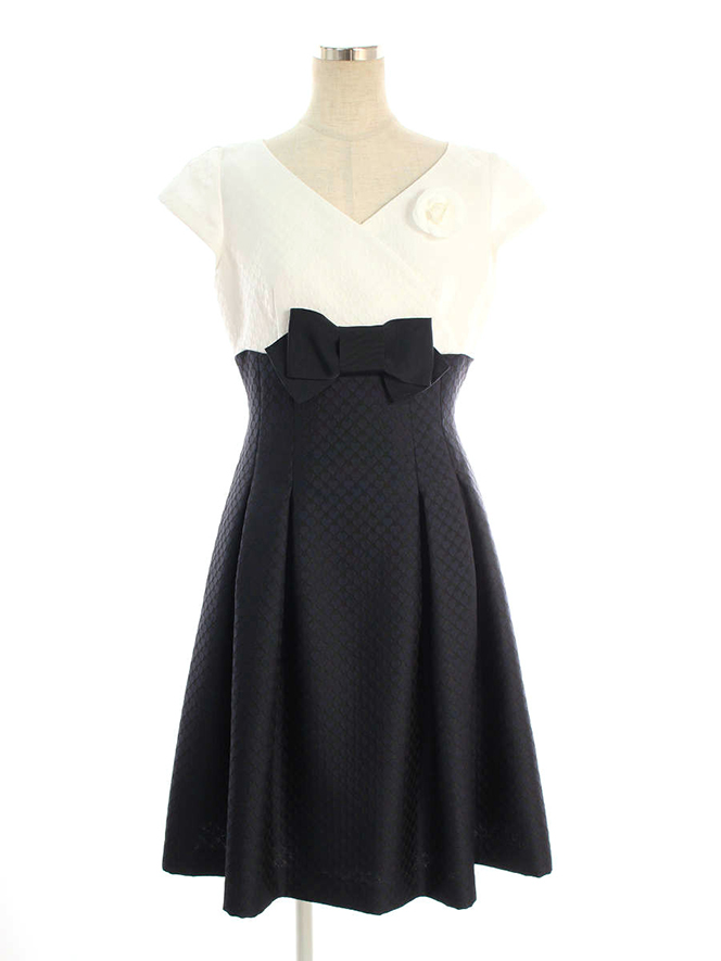 ワンピース White x Navy  Elegant Dress 911301 2019年ネイビー