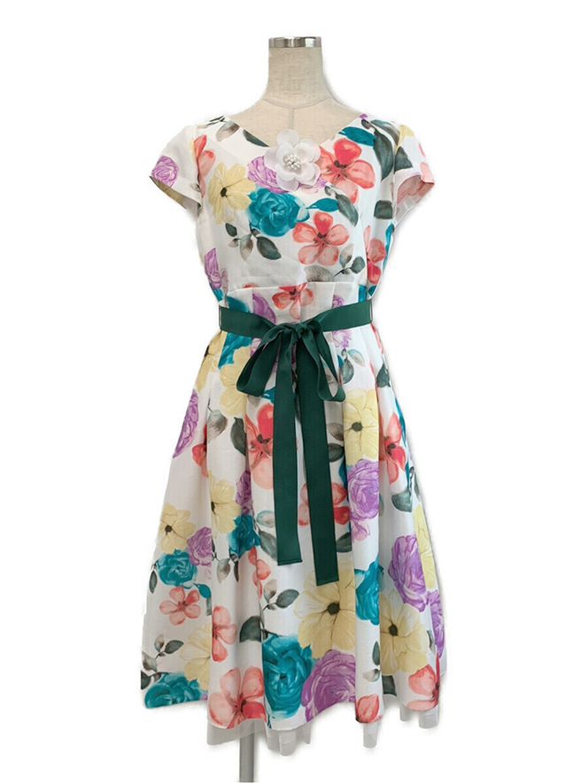 ワンピース Colorful Flower Dress 911355 2019年マルチカラー