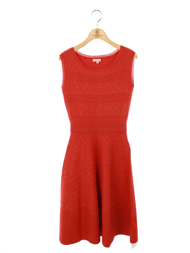 ワンピース EYELET KNIT DRESS ニットドレス KRTOBM0440 2020年 レッド