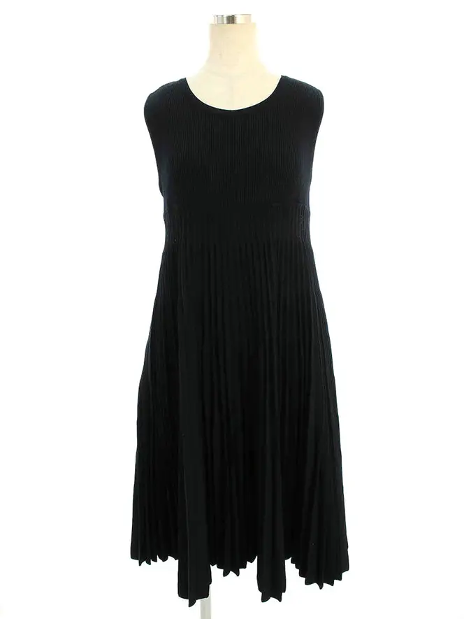 ワンピース 36568 Pleats knit Dress 2017年 ブラックブラック