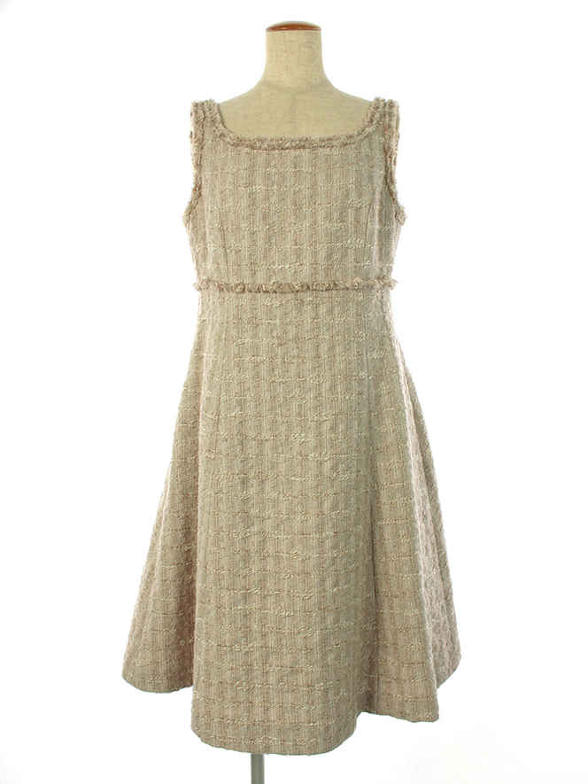 ワンピース Dress Tweed 39220 2019年 ベージュ