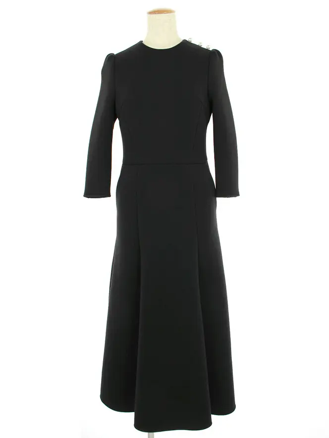ボーダーズアットバルコニー ワンピース ROUND MIDI DRESS BD1921E-2K  