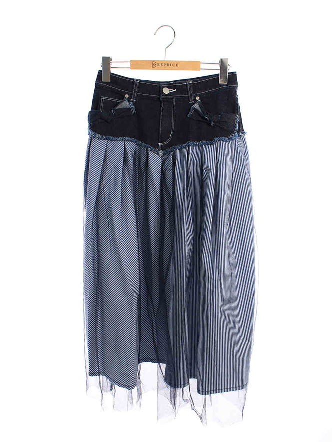 スカート Denim x Stripe Skirt 017137 2020年ブルー