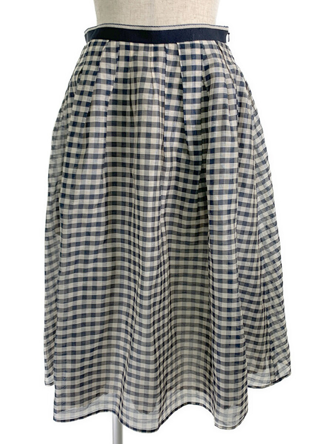 スカート FRENCH GINGHAM SKIRT 42696 2022年 ネイビー