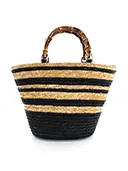 ハンドバッグ バンブーハンドル Basket Bag ブラック