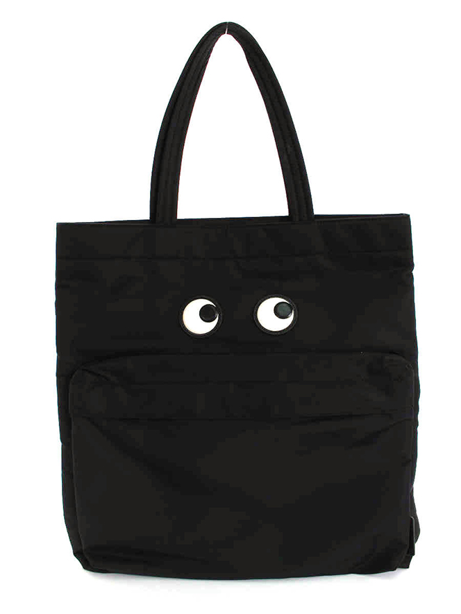 トートバッグ Nero Anya hindmarch recycled nylon tote bag eyes ブラック