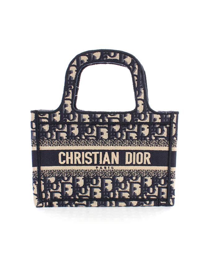 トートバッグ オブリーク エンブロダイリー Dior Book Tote ミニ M1271ZRIW 2019年 ネイビー