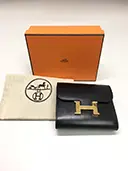 財布 コンスタンス コンパクト ボックスカーフ ゴールド金具 2016年 ゴールド