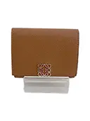 LOEWE “ANAGRAM TRIFOLD 6 CC WALLET ぺブルグレインカーフ・3つ折り財布・コンパクトウォレット ブラウン
