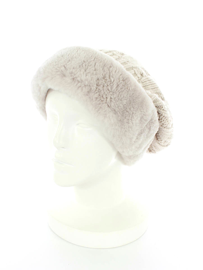 ニット帽 カシミヤ ヌートリアファー Cashmere CAP 40377 オイスターベージュ