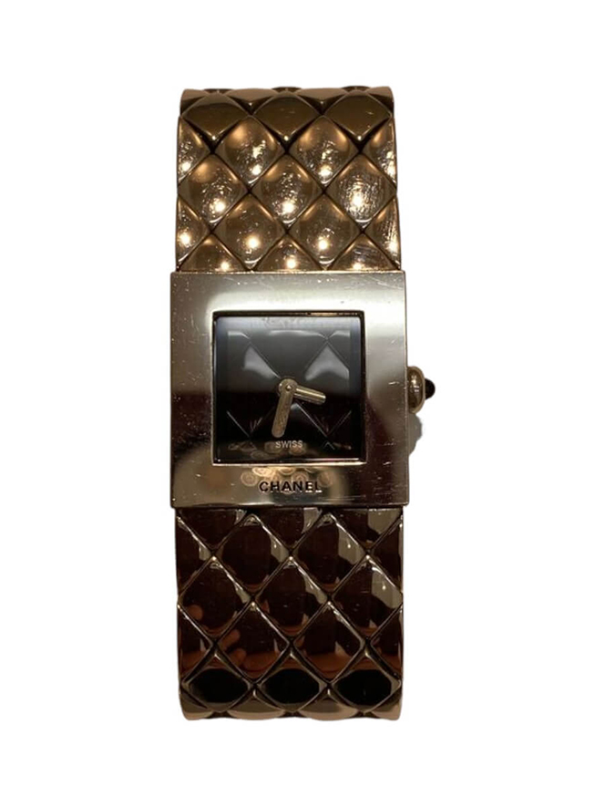 腕時計 クオーツ シャネル マトラッセ ステンレススチール 文字盤　ブラック