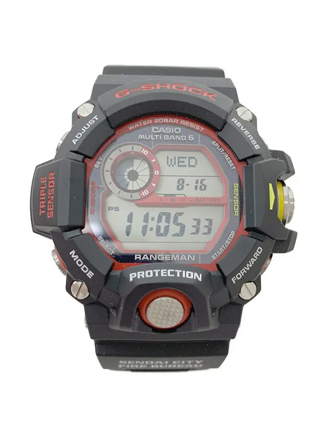 カシオ 腕時計 クオーツ G-SHOCK レンジマン 緊急消防援助隊コラボモデル ソーラー電波 GW-9400NFST-1AJR レッド