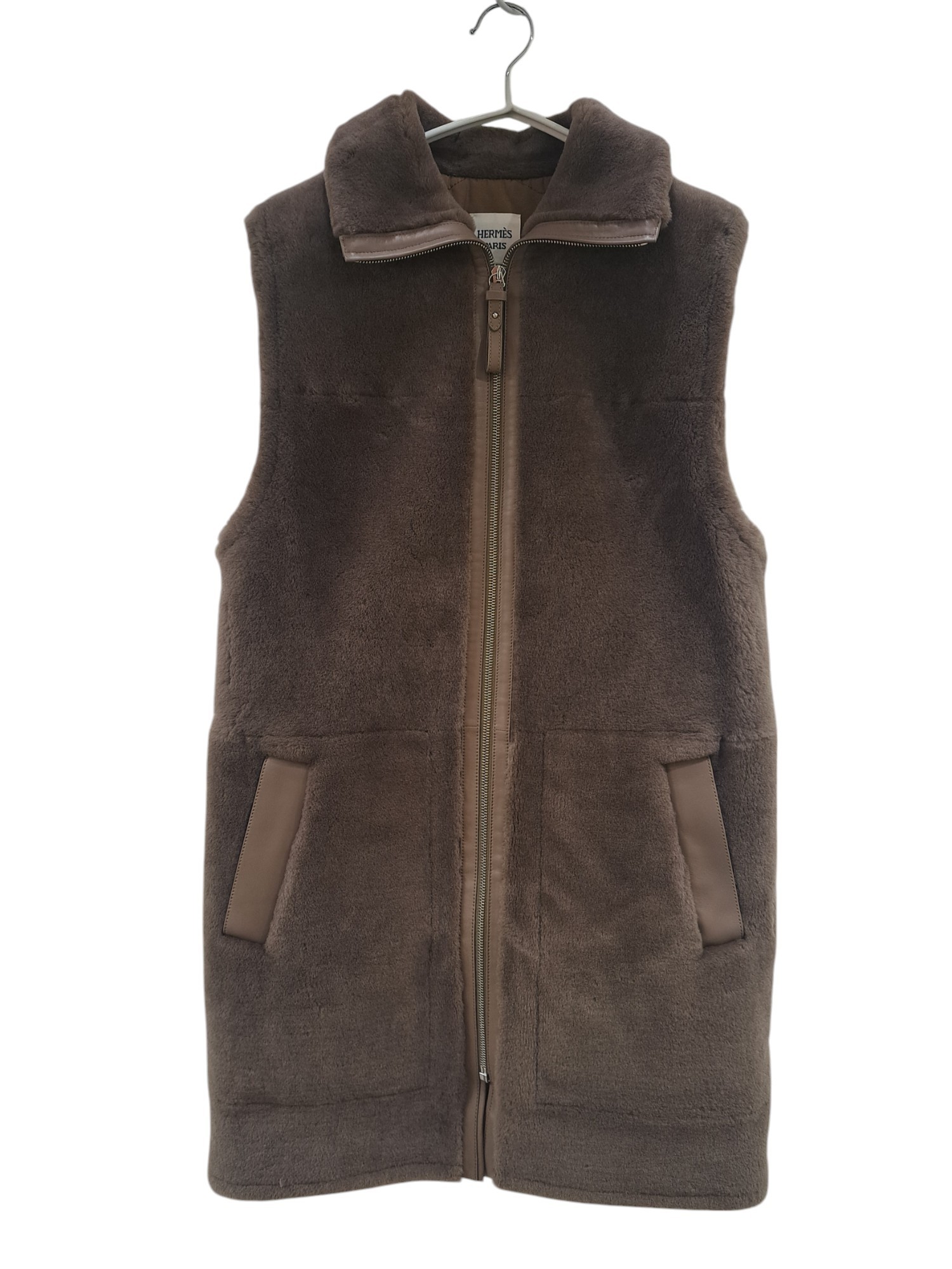 Long vest H4H1244D5 ロングムートンベスト 34 グレージュ 24