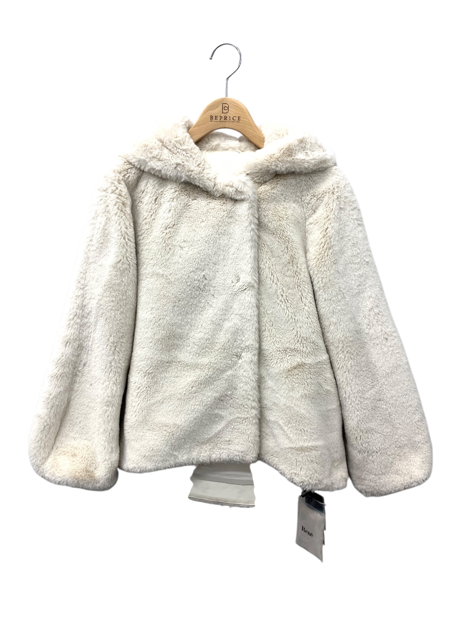 5133041 ジャケット ホワイト エコファー フーディ