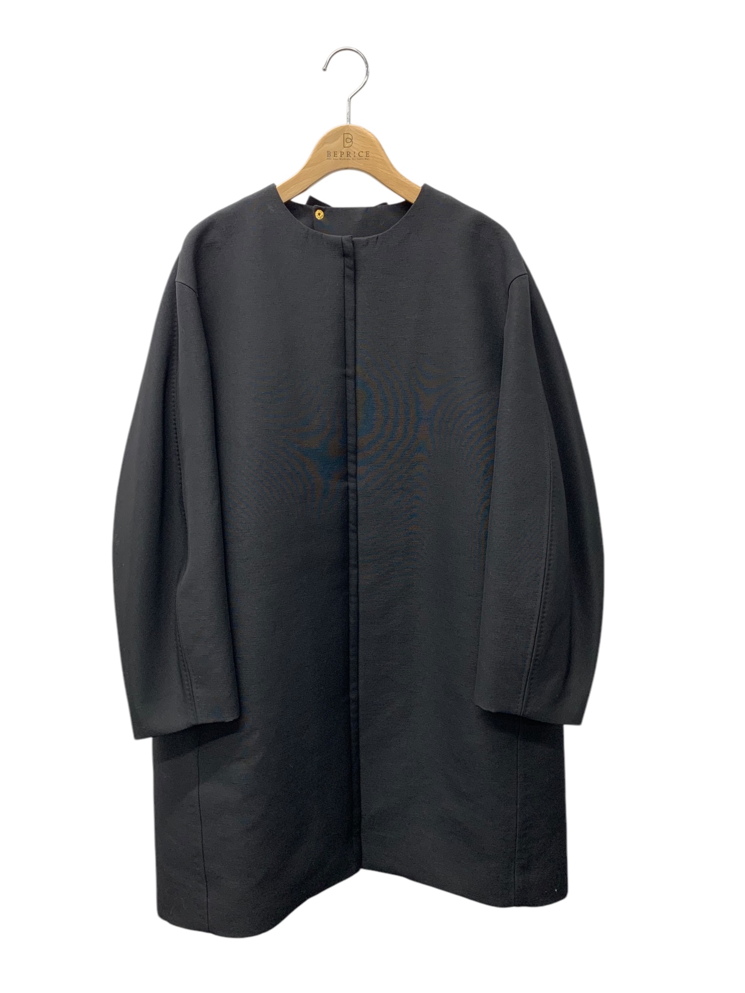 6625-299-0828 コート 36 ブラック ウールシルクグログラン ’22AW