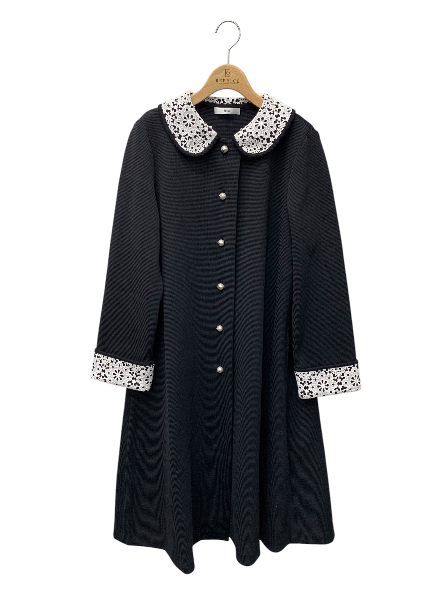 Knit Coat 6512160 コート 38 ブラック