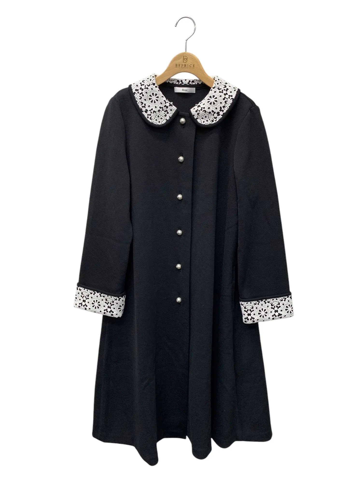 Knit Coat 6512160 コート 38 ブラック