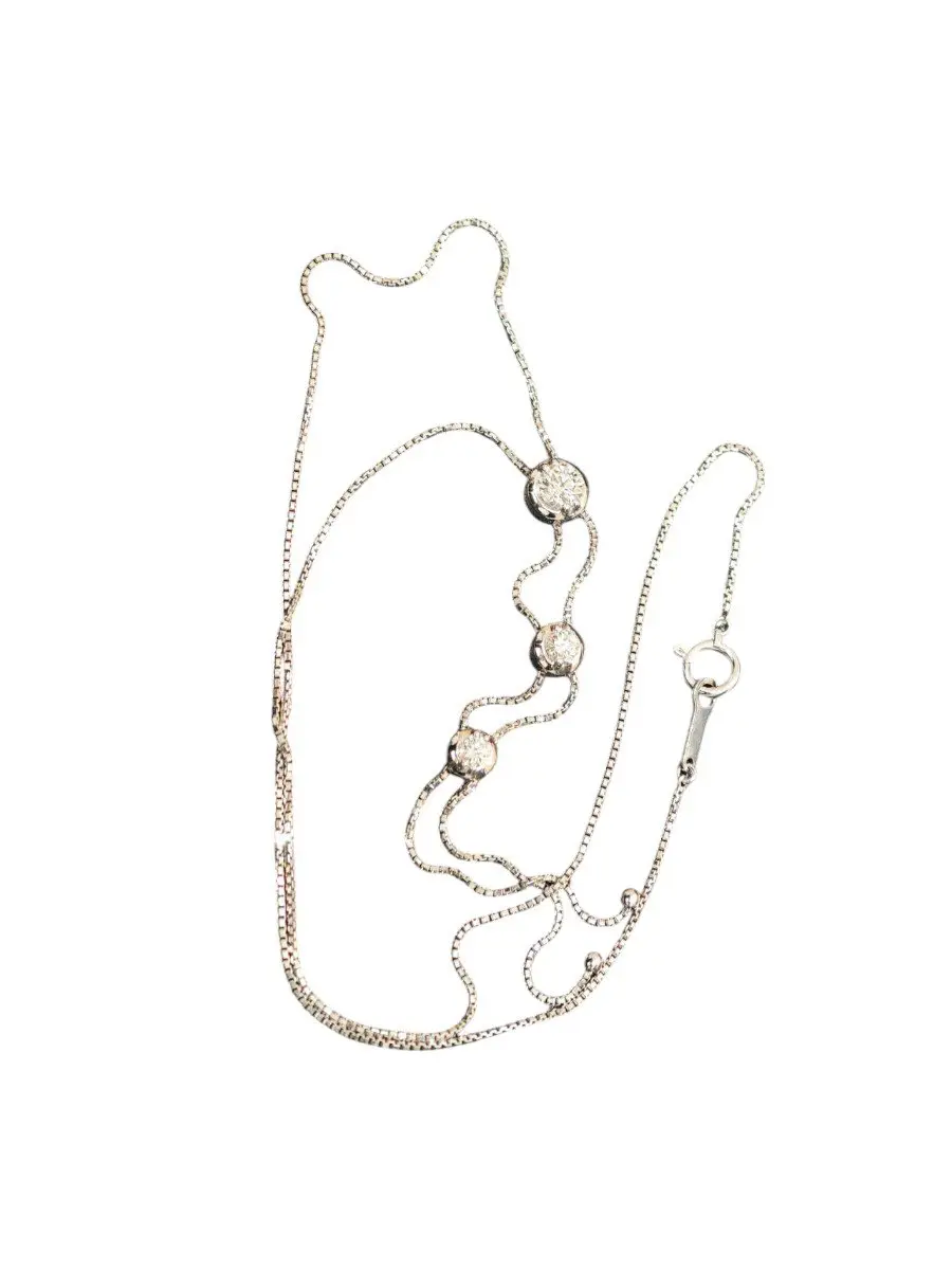 トリロジー ダイヤモンド ネックレス K18WG