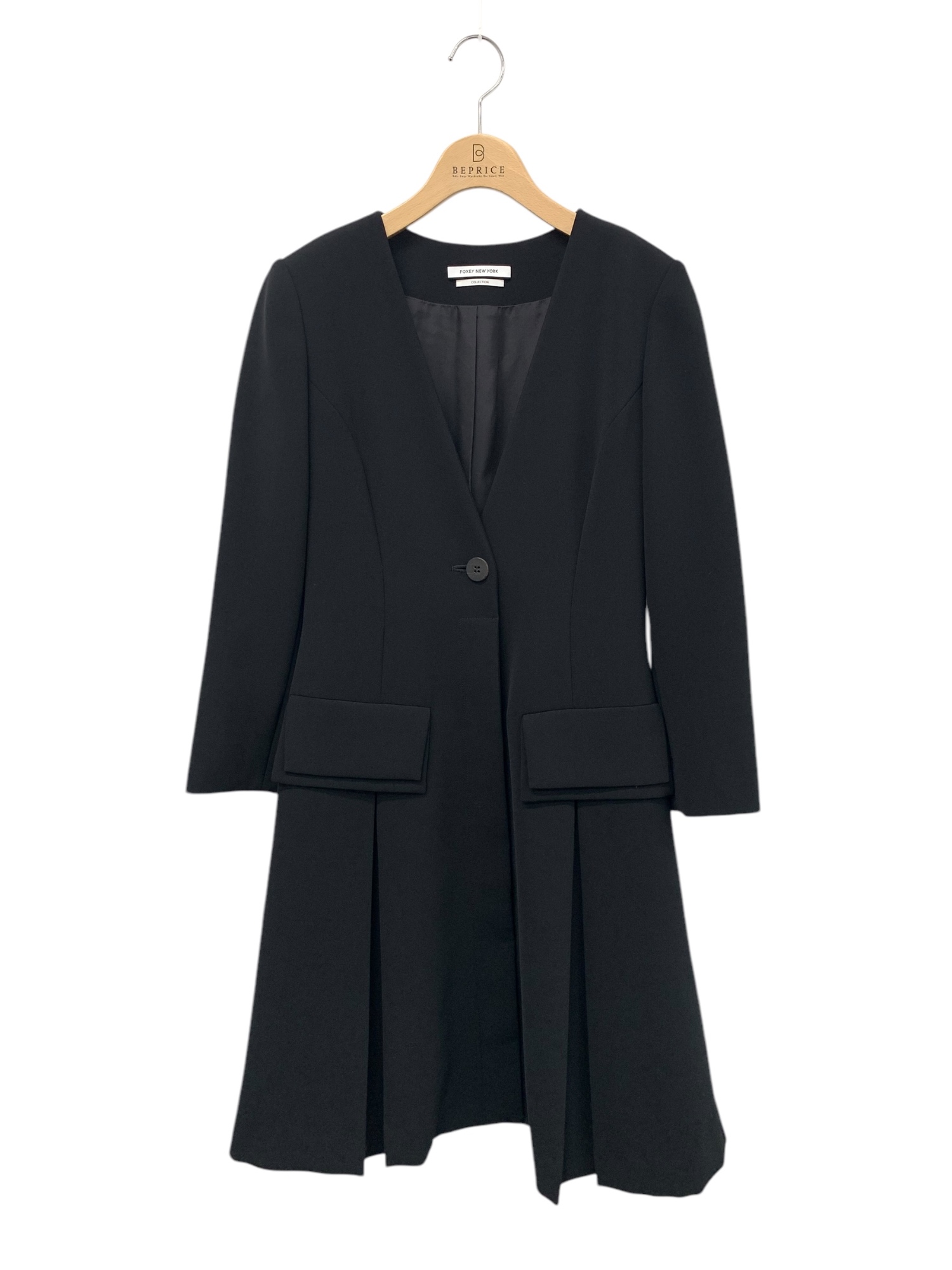 Front Pleated Fitted Jacket 36077 ジャケット 38 ブラック