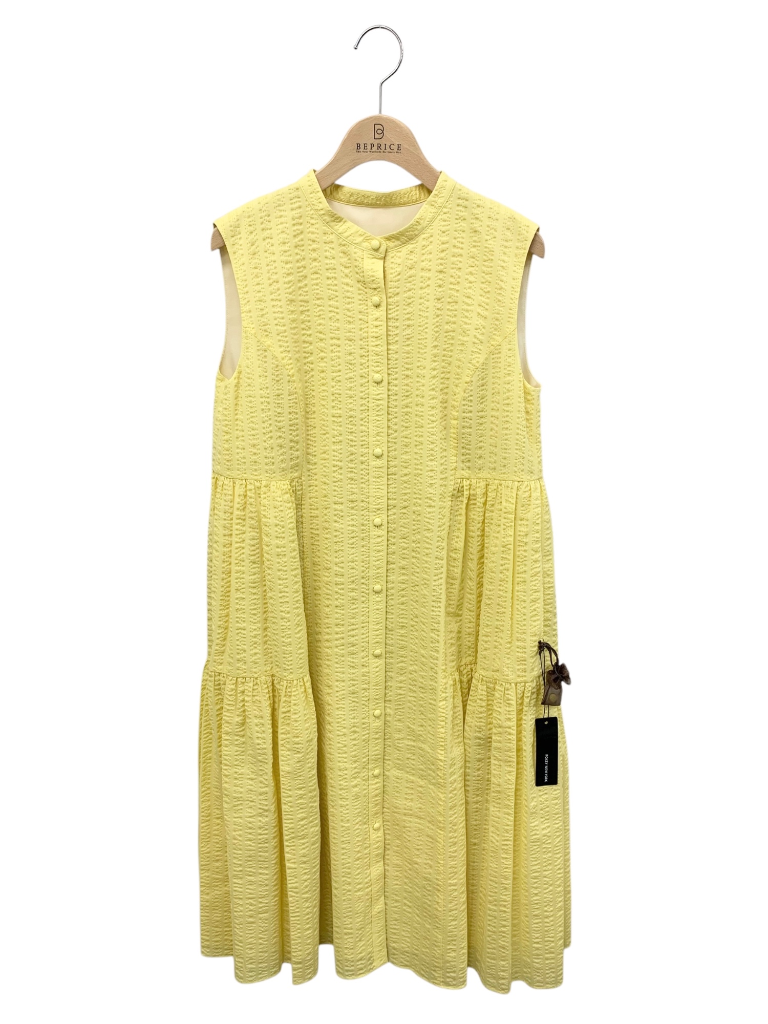 Sarasara Dress 44648 ワンピース 38 イエロー エンボス