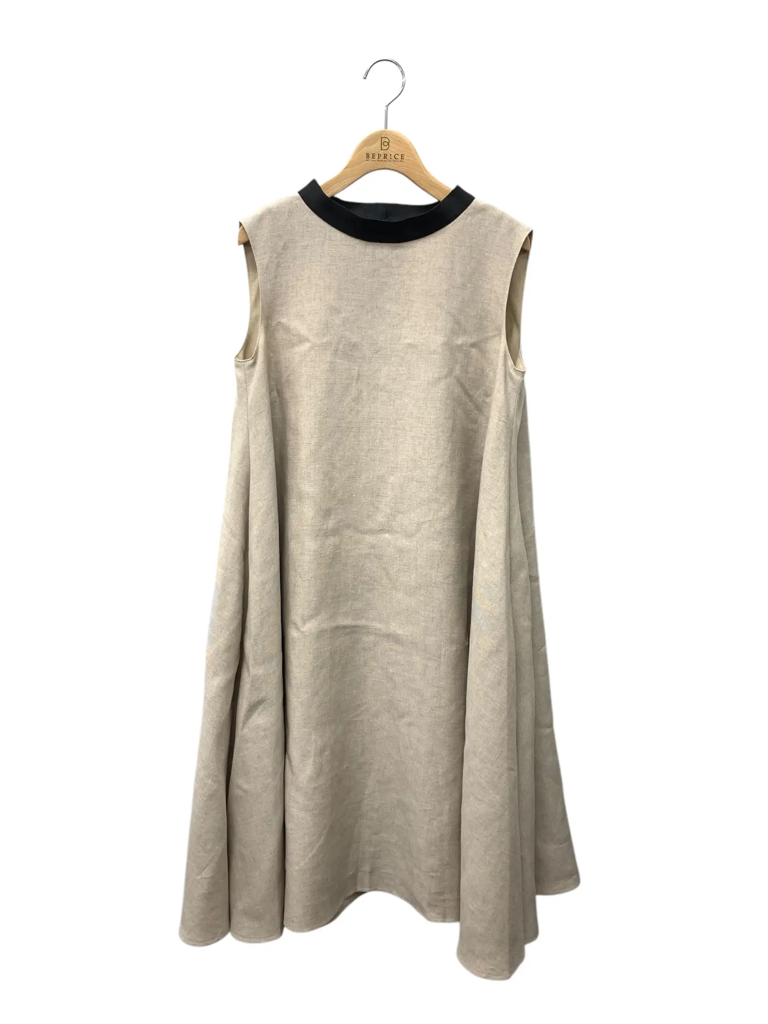 Linen Dress 6126210 ワンピース 34 ベージュ ストーンボタン