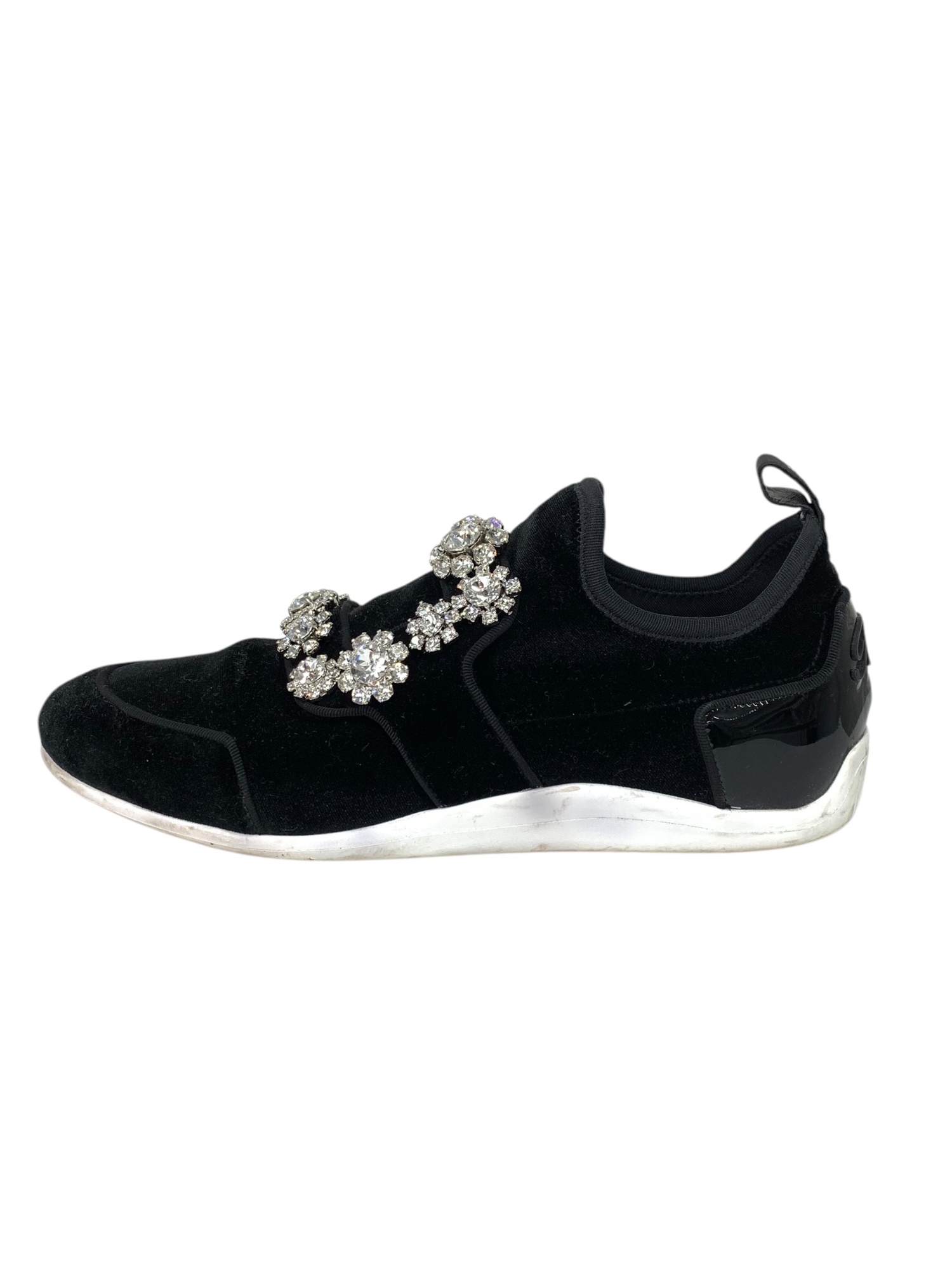 SPORTY VIV FLOWER STRASS RIVETS FAB RVW47423270K6IB999 スリッポン 34 ブラック ベロア