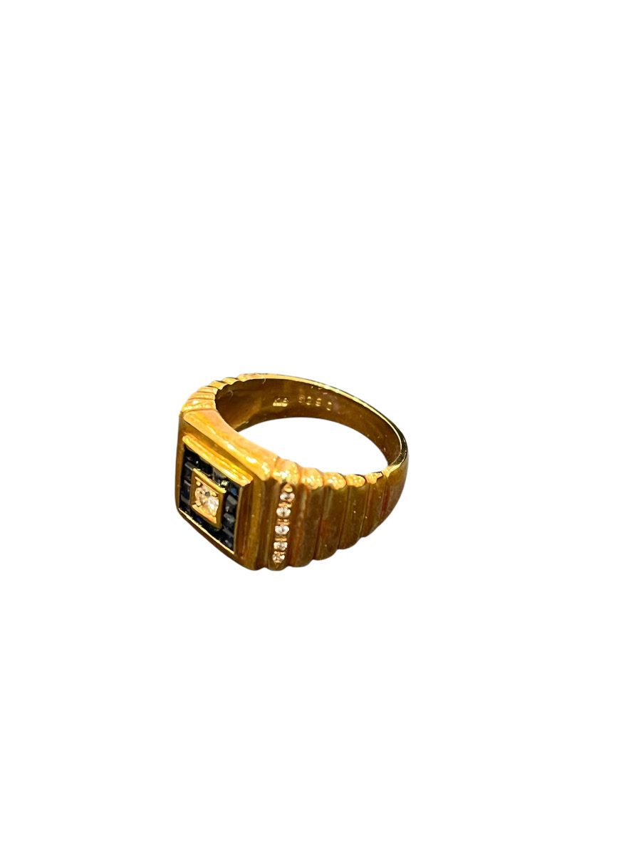 K18 サファイア0.9ct／ダイヤモンド0.16ct リング